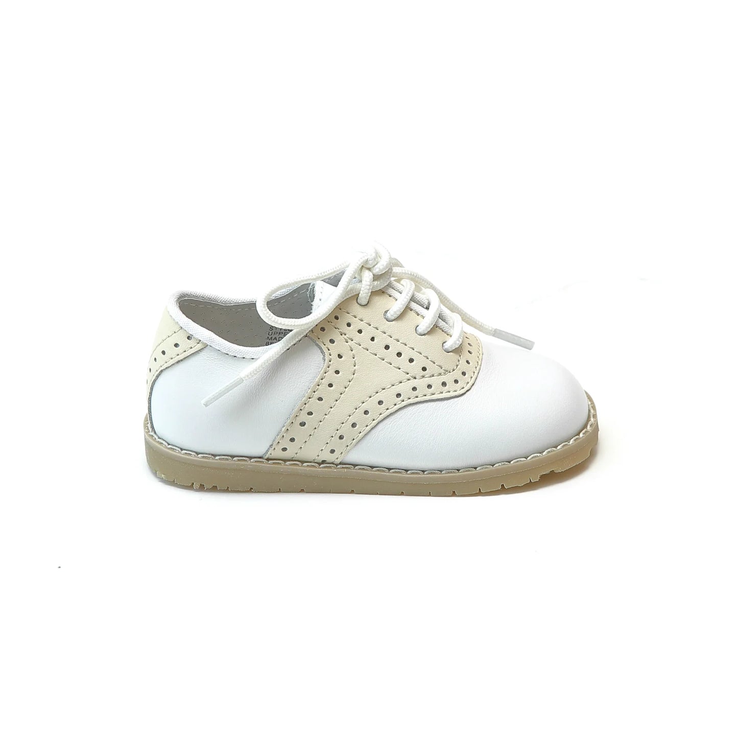 Luke Leather Two Tone Saddle Shoe | Beige