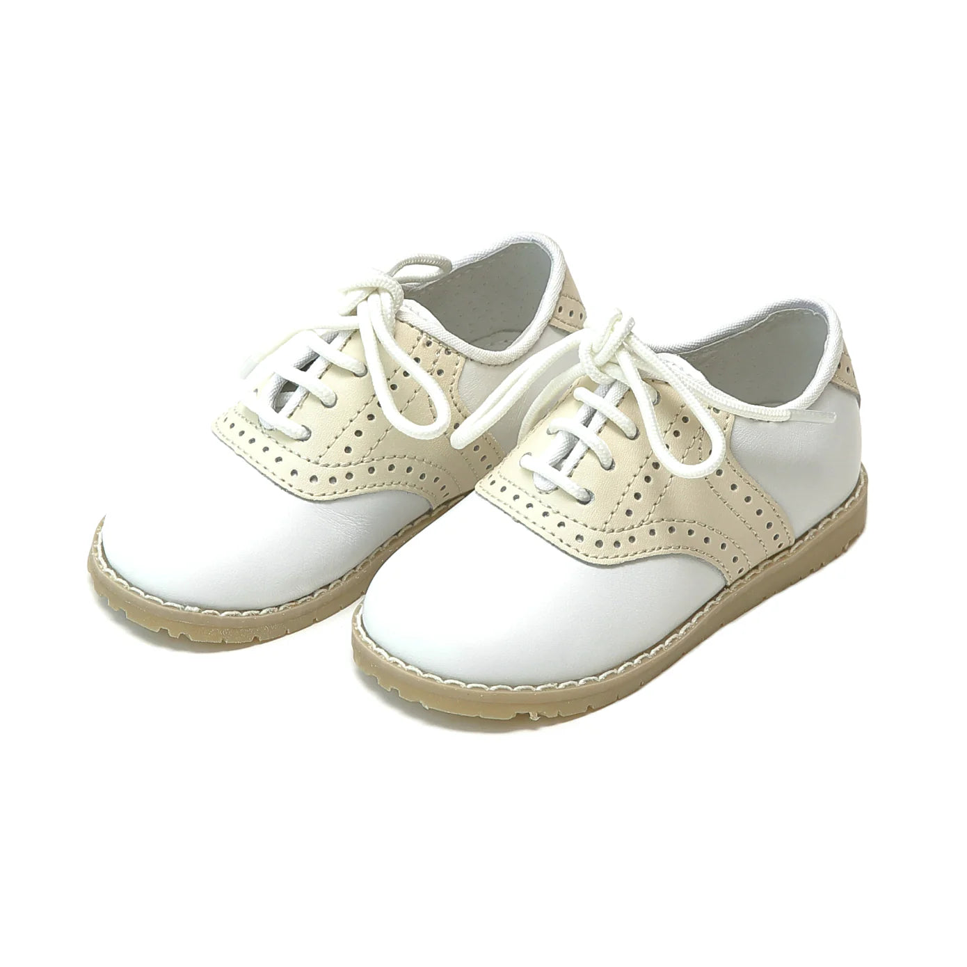 Luke Leather Two Tone Saddle Shoe | Beige