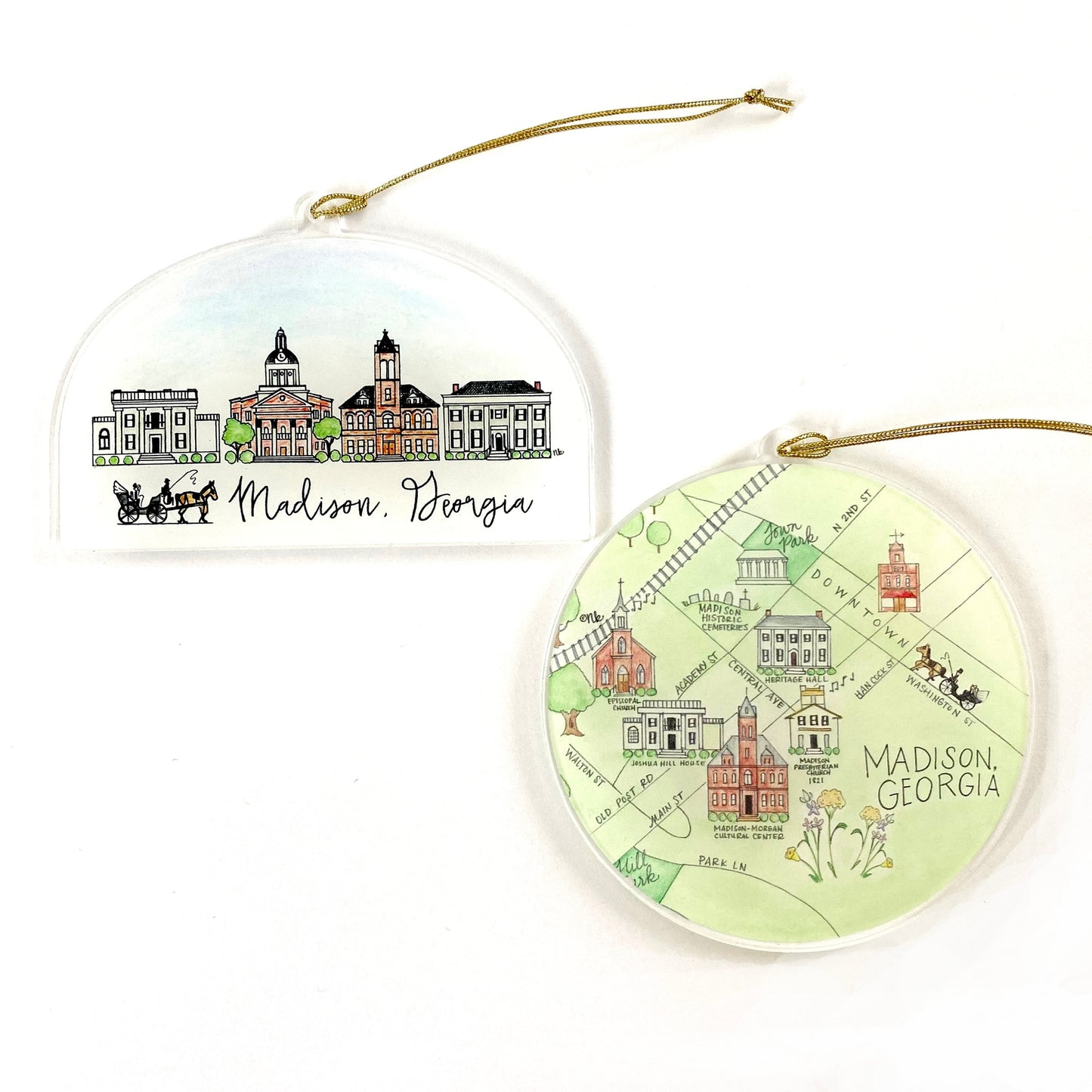 Madison Georgia Map Acrylic Ornament