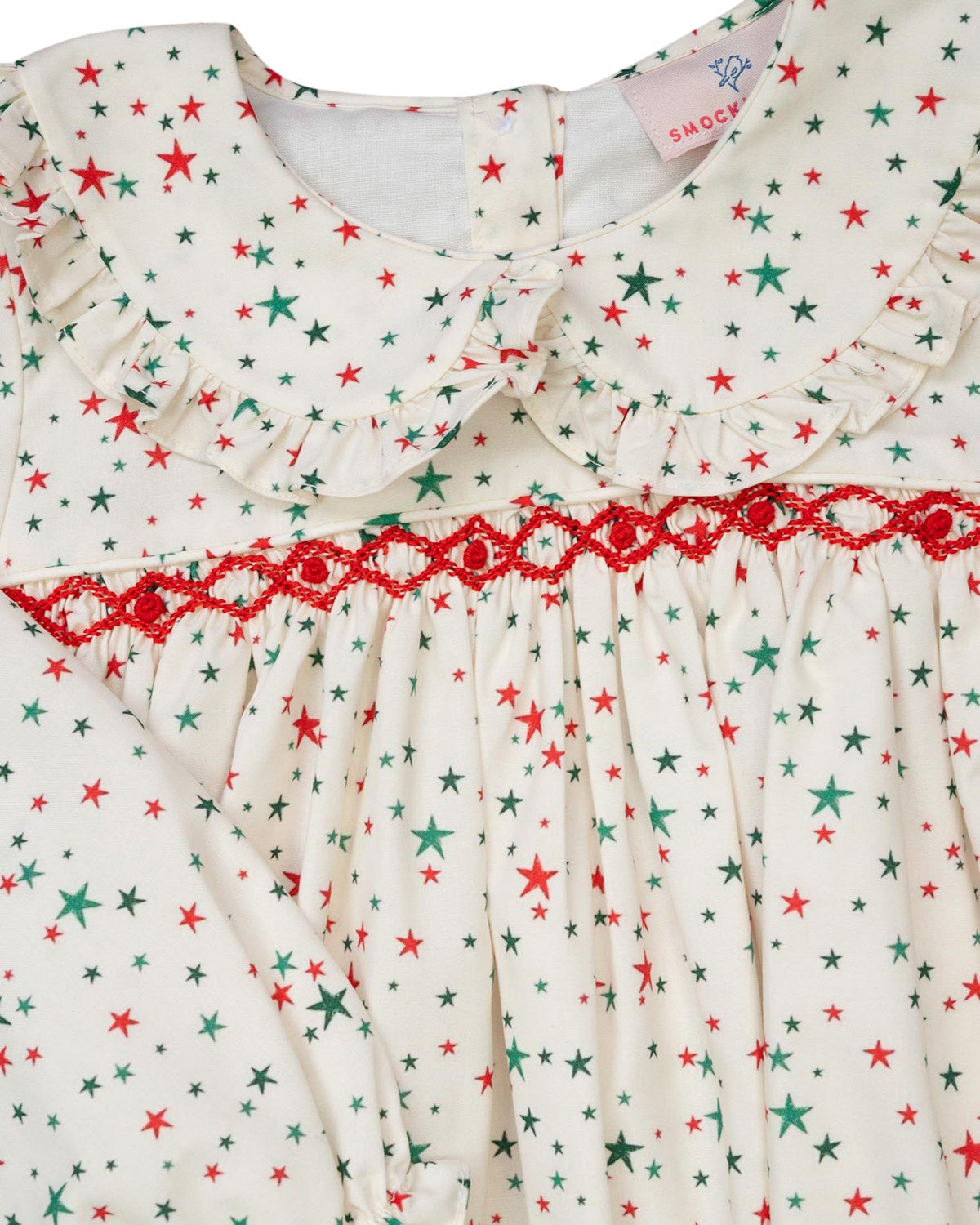 Star Print Smocked Bubble