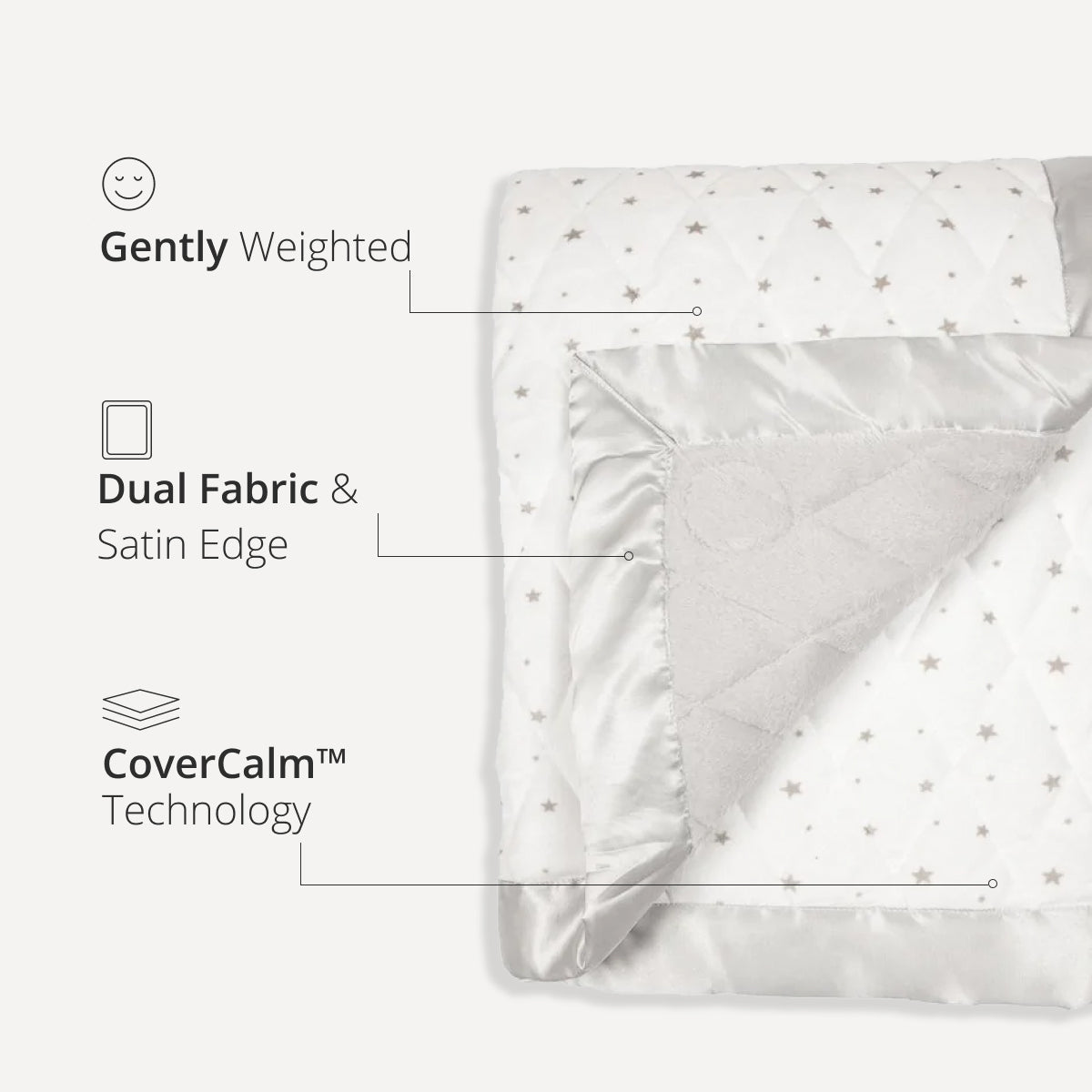 Dream Toddler Weighted Blanket | Grey Stars