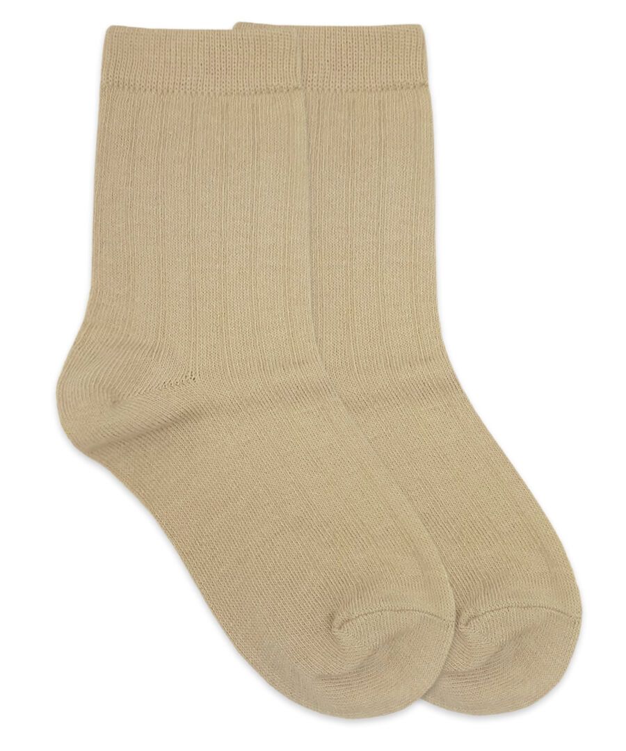 Cotton Rib Crew Socks | 1 Pair | Khaki