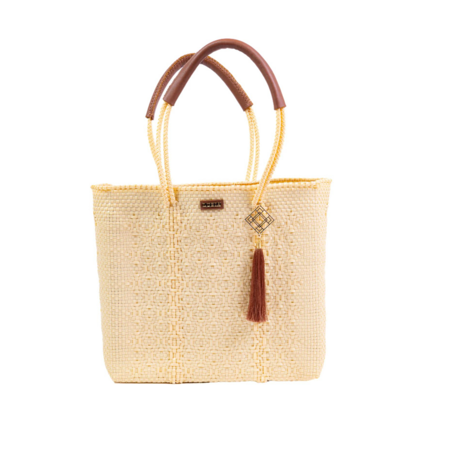 Shoulder Tote | Solid Multi-Diamond Beige