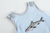 Blue Shark Applique Bubble Romper