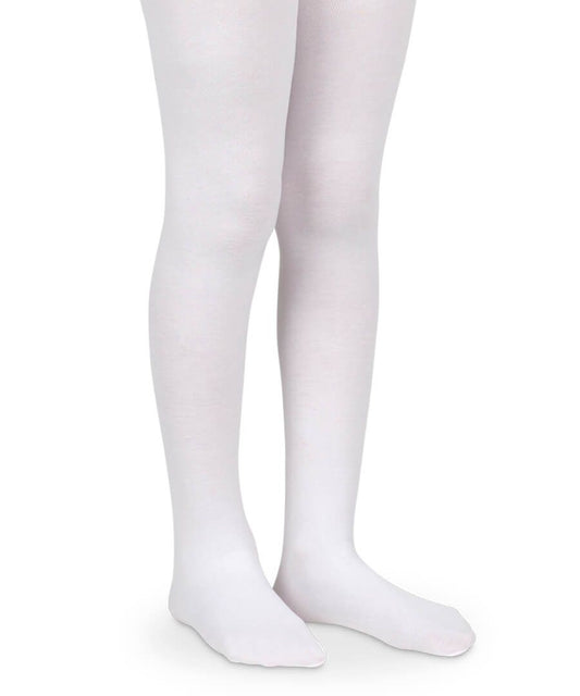 Smooth Toe Organic Cotton Tights | White