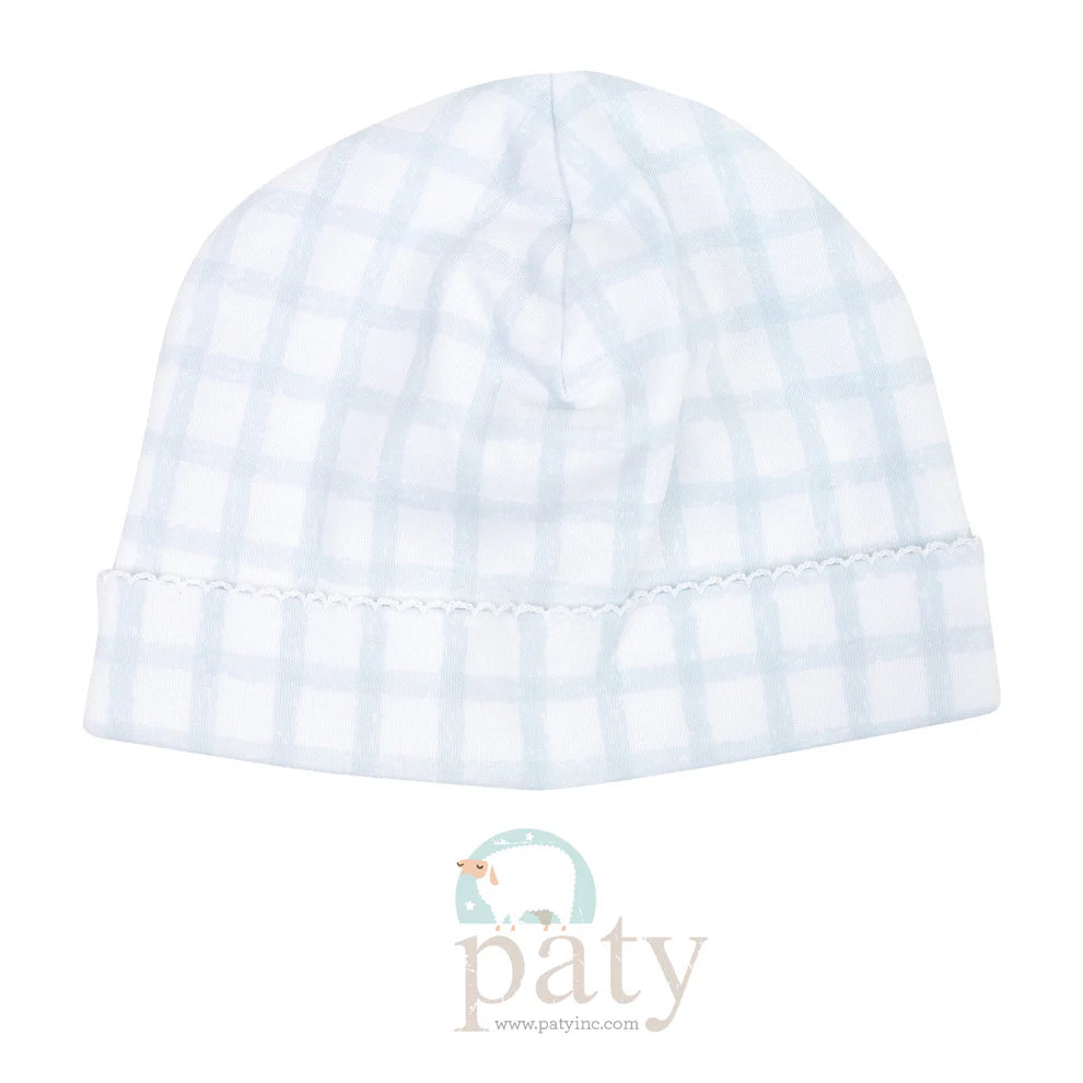 Pima Saylor Beanie | Blue Gingham