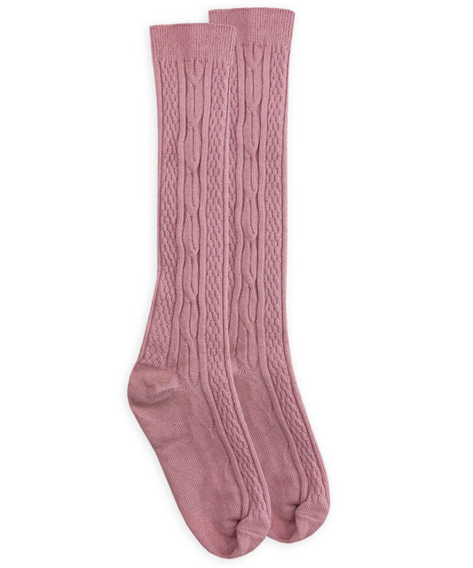 Fashion Cable Knee High Socks | Mauve