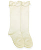 Ruffle Knee High Socks | Ivory