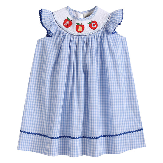 ABC Smocked Bishop Dress - Blue Gingham