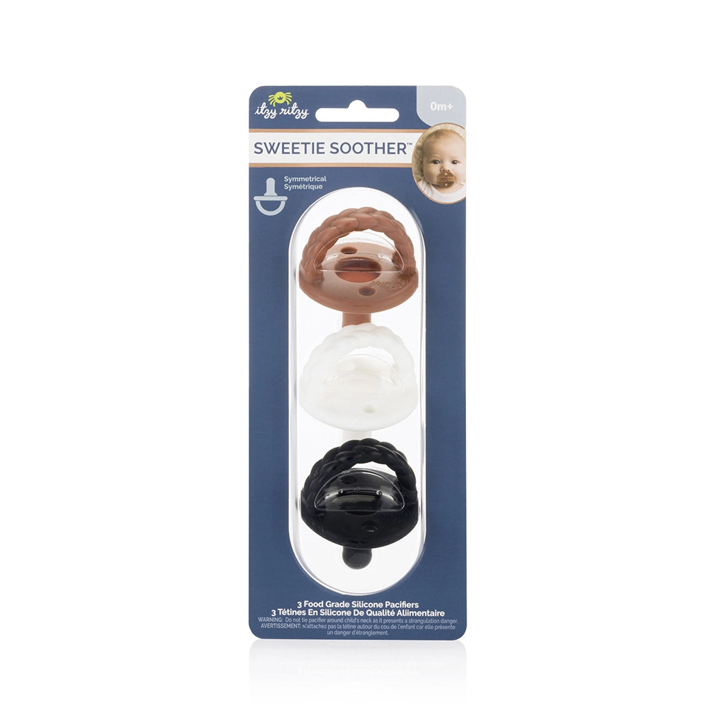 Sweetie Soother™ Silicone Pacifier Set of 3 | Coffee & Cream