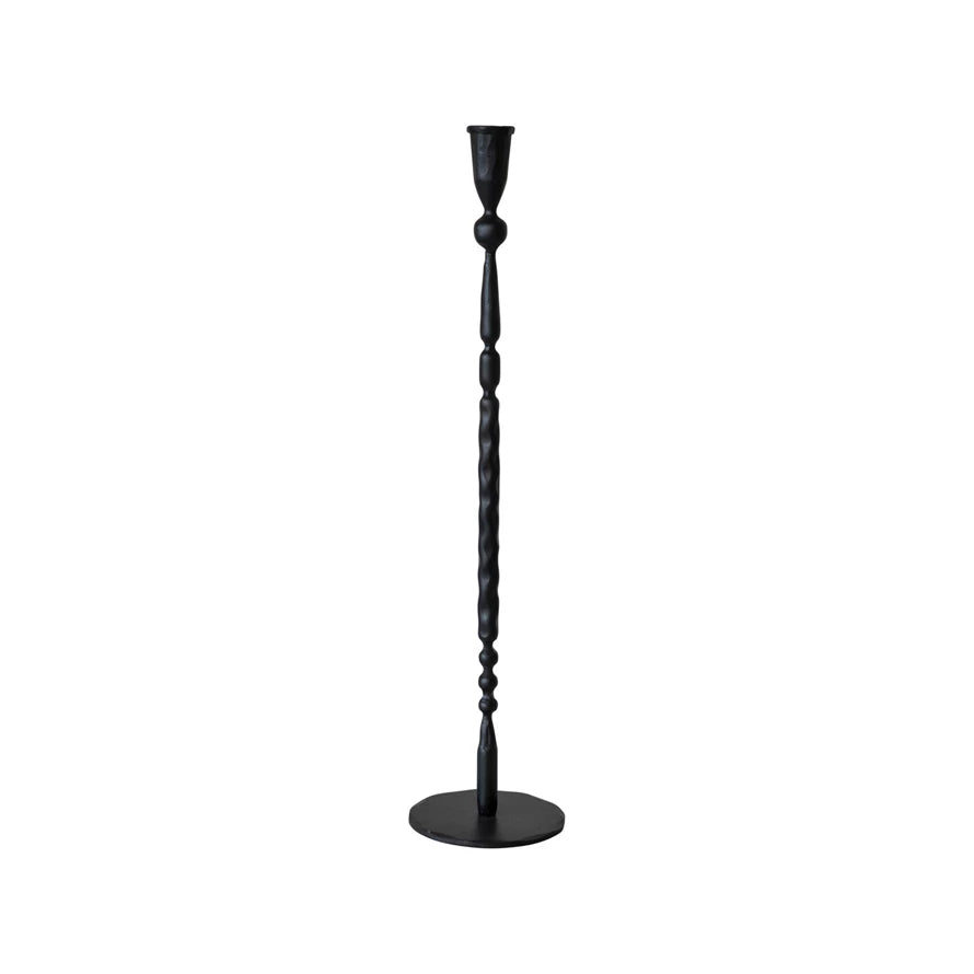 Hand-Forged Cast Iron Taper Holder | Black | 20"