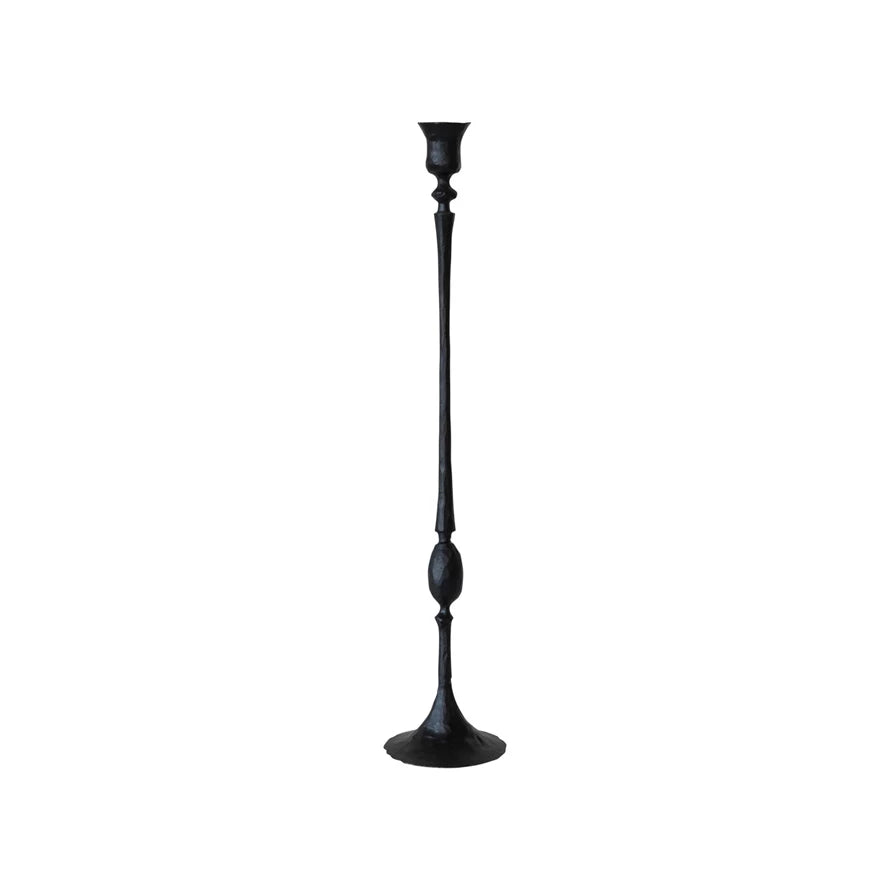 Hand-Forged Cast Iron Taper Holder | Black | 20"