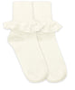 Chantilly Lace Turn Cuff Socks | 1 Pair | Pearl White