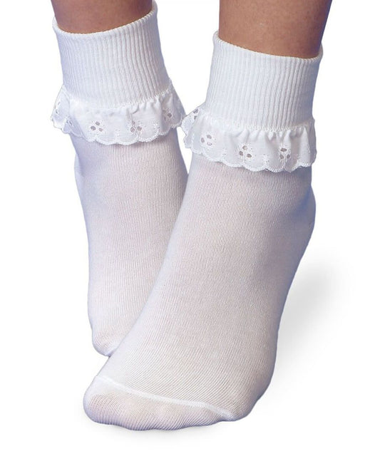 Jefferies Socks Eyelet Lace Turn Cuff Socks | 1 Pair