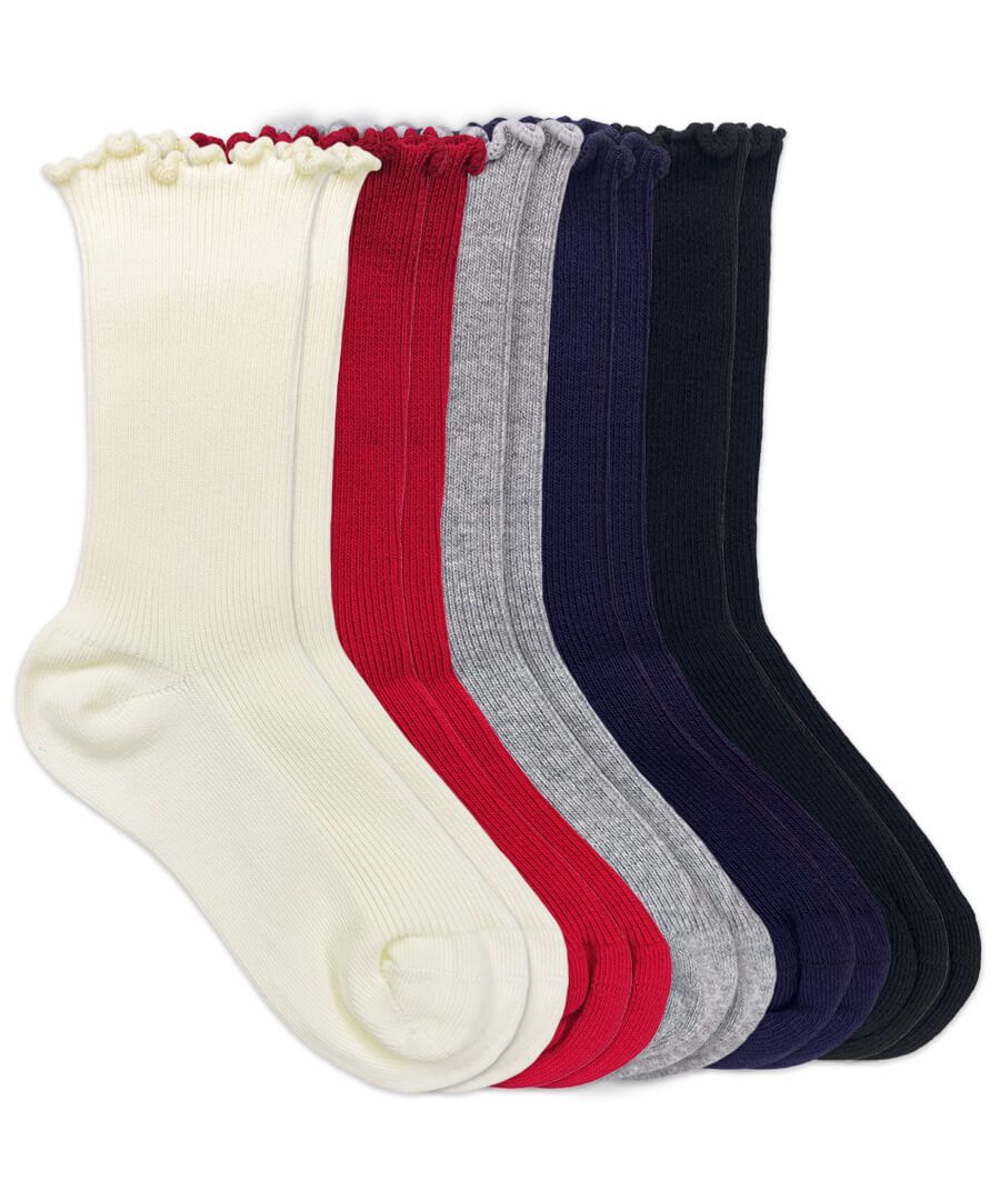 Ripple Edge Turn Cuff Socks| 1 pair