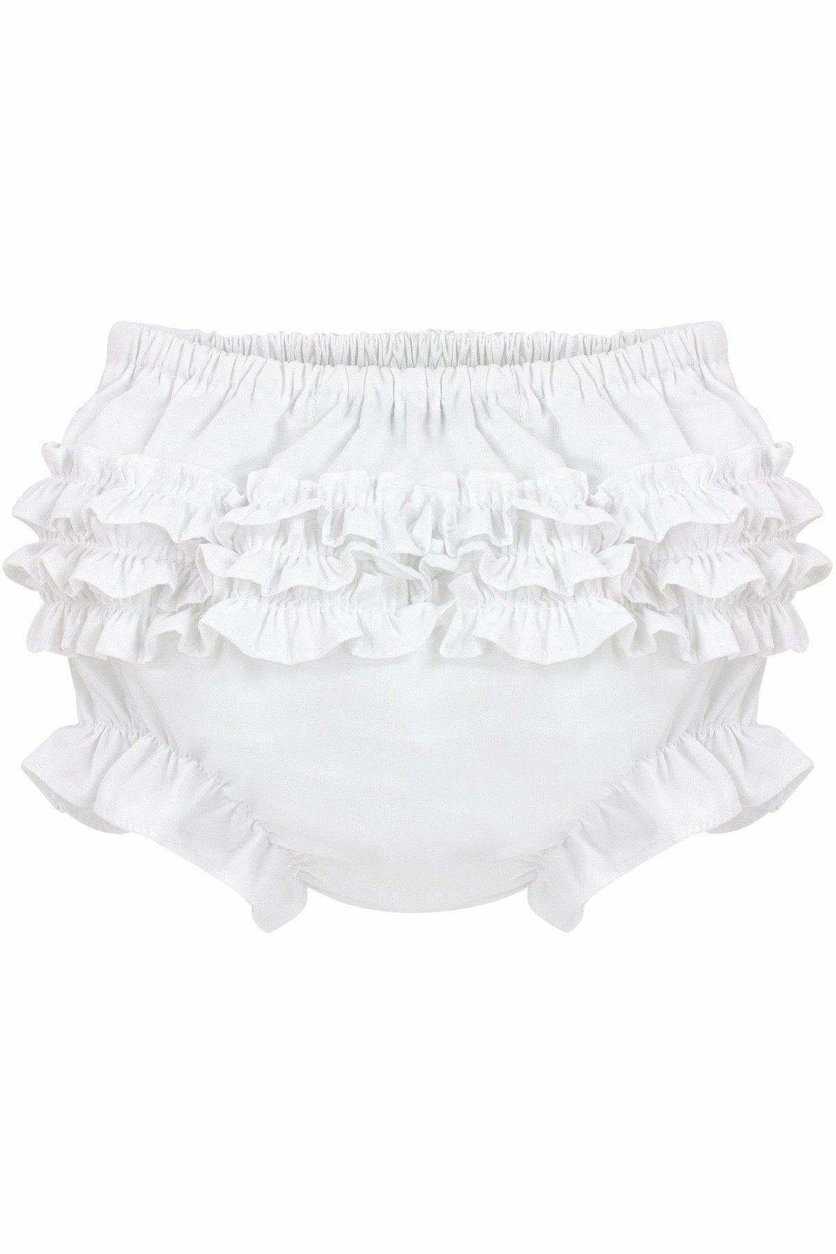 Ruffle Diaper Cover | White Bloomers