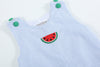 Seersucker Watermelon Shortalls | Light Blue