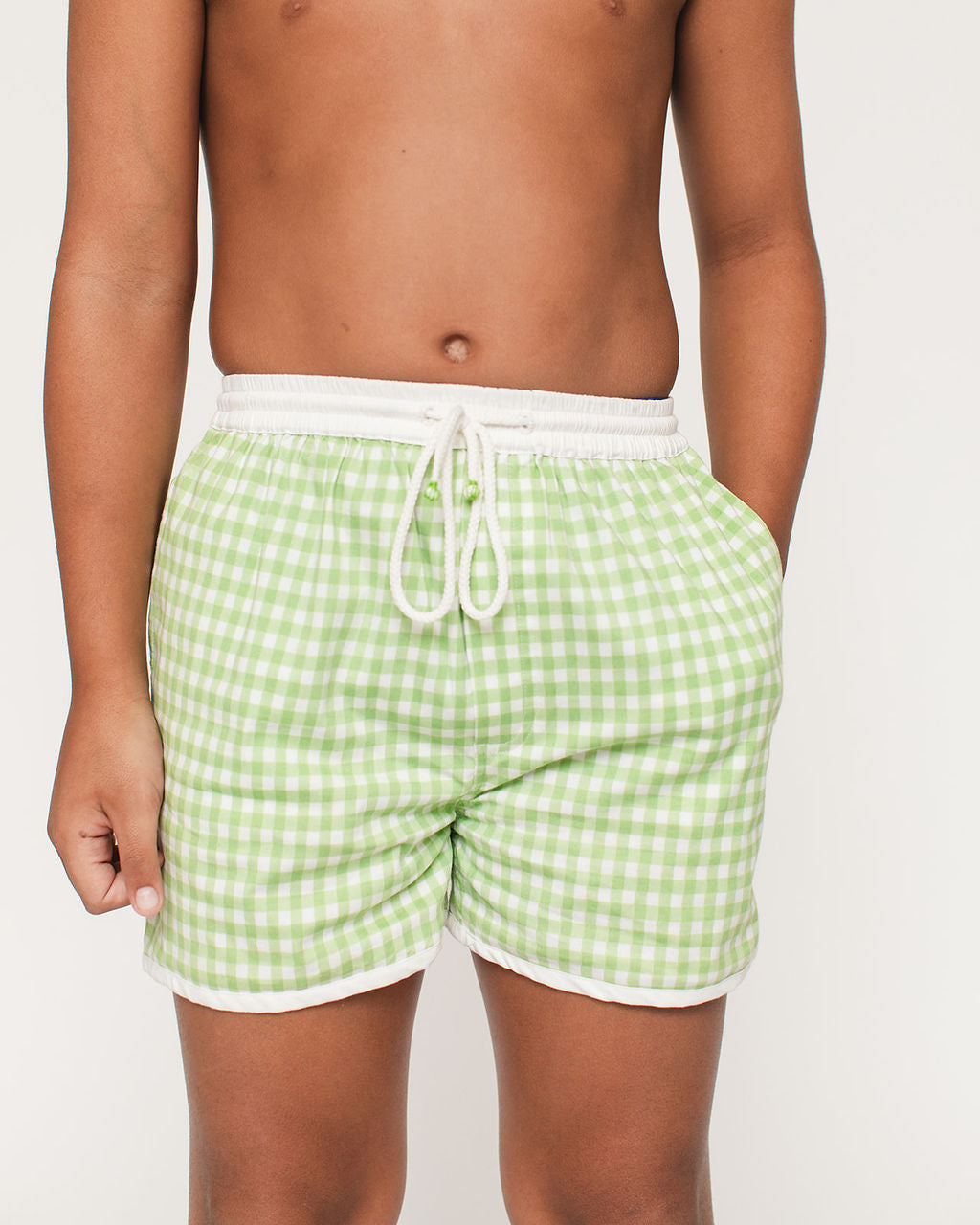 The Sea Short | Green Gingham