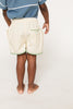 The Pop On Short | Cream w/Green Piping