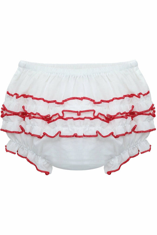 Ruffle Diaper Covers | Red Trim