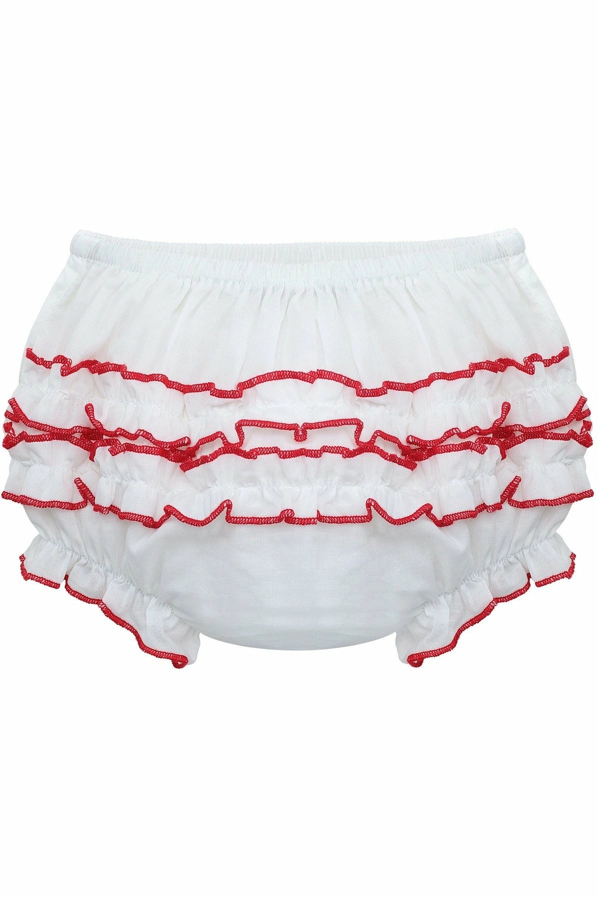 Ruffle Diaper Covers | Red Trim