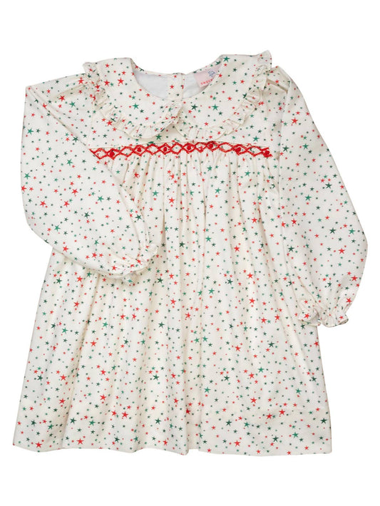 Star Print Smocked Dress