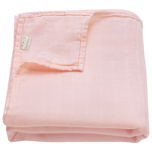 Muslin Swaddle Blanket | Soft Pink