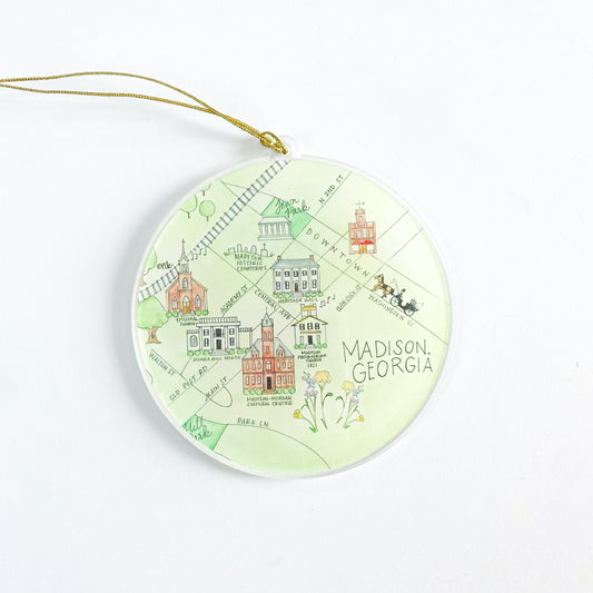 Madison Georgia Map Acrylic Ornament