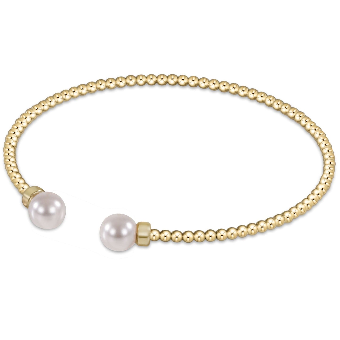 Classic Gold 2mm Bead Cuff | Pearl