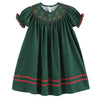 Christmas Mistletoe Smocked Bishop Dress | Green