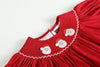 Santa Smocked Bishop Dress | Red/White