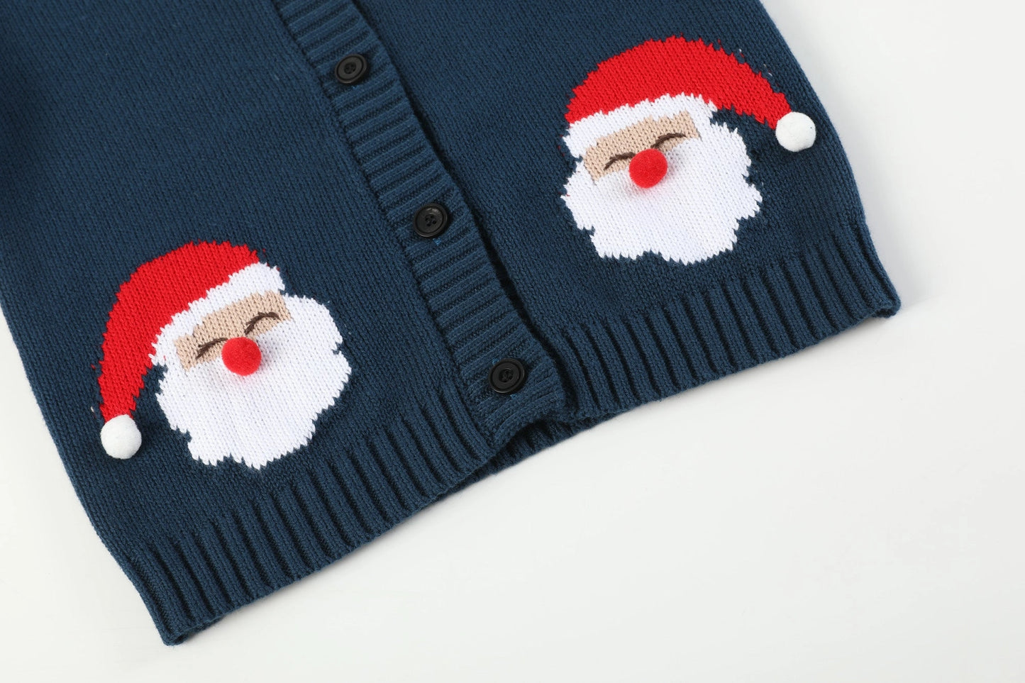 Christmas Santa Knit Cardigan | Navy Blue