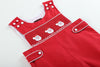 Santa Smocked Overalls | Red/White