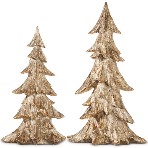 Gold Carved Trees | (Set of 2)