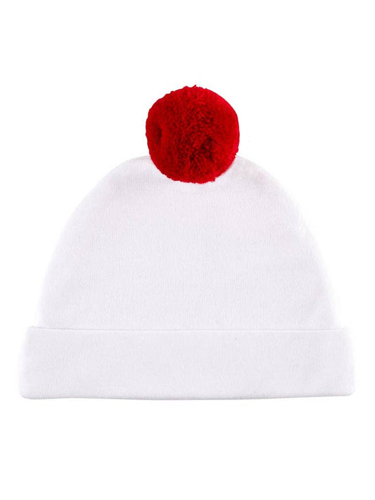 Santa Baby Newborn Pom Pom Hat