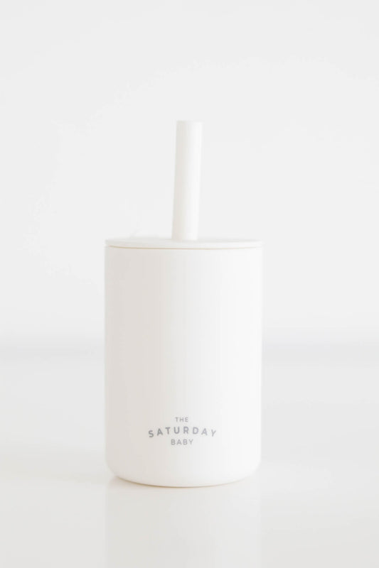 The Saturday Baby Silicone Straw Cup - Cloud