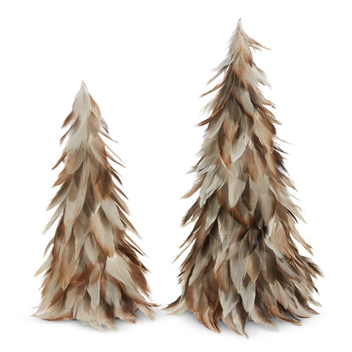 Light Beige Feather Tree | (S) 7.5"L X 6"W X 14.5"H