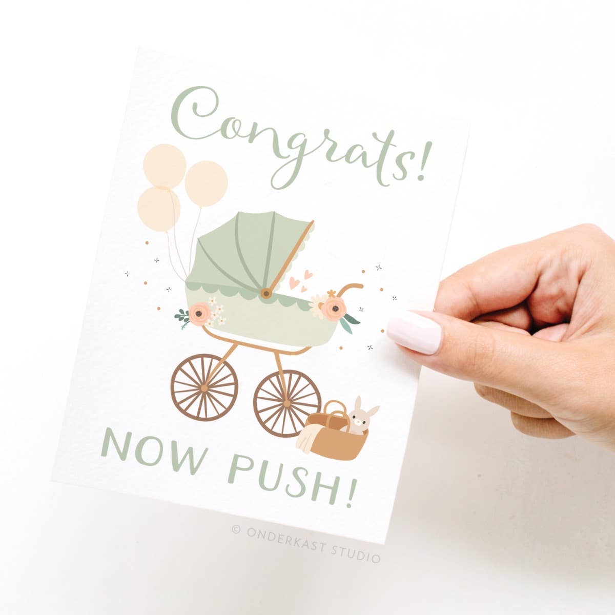 Now Push! Baby Stroller Greeting Card