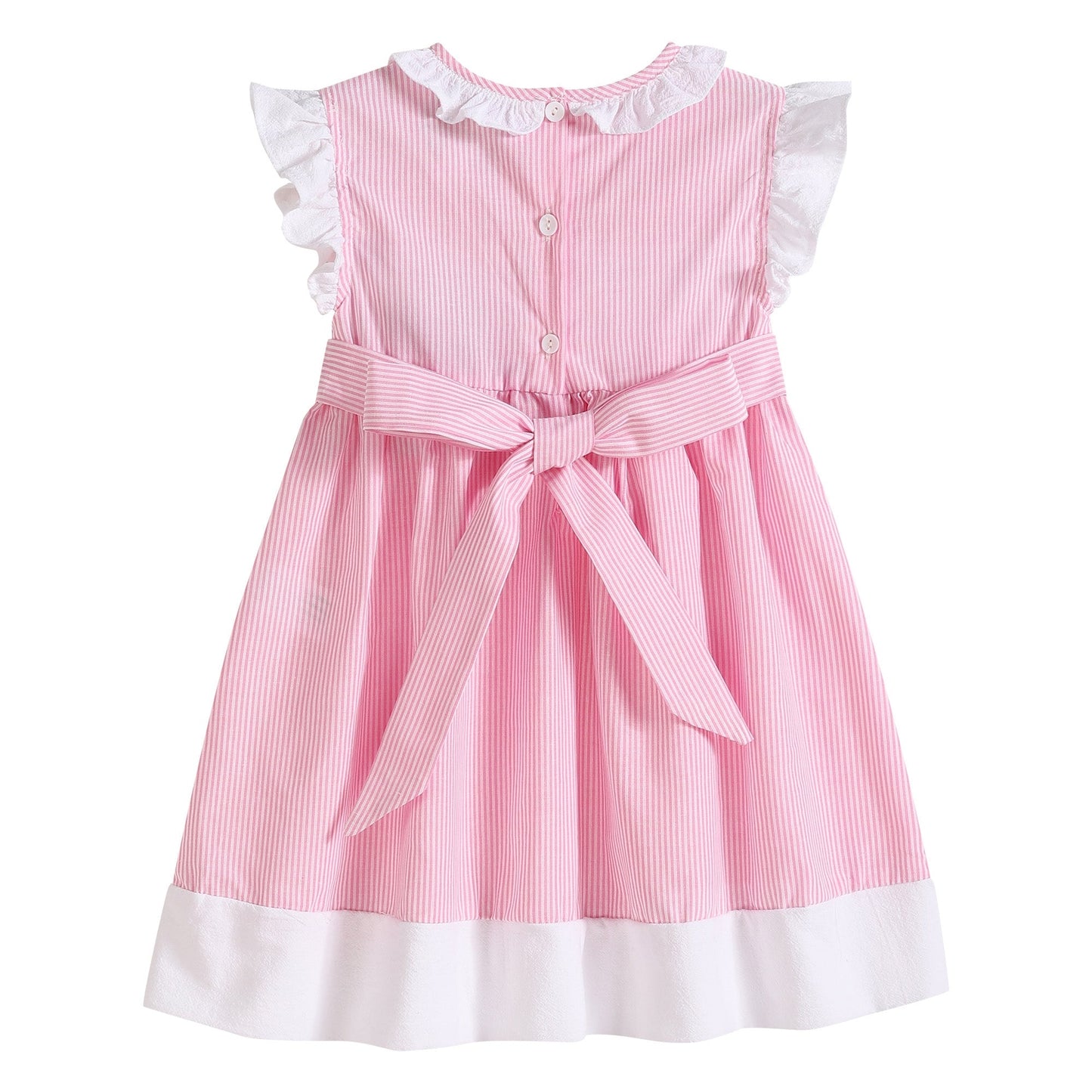 Big Sister Smocked Dress | Pink Striped