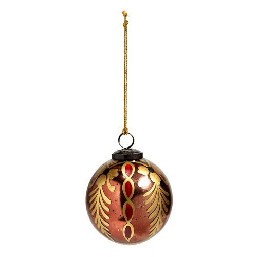 Copper Patterned Ball Ornament