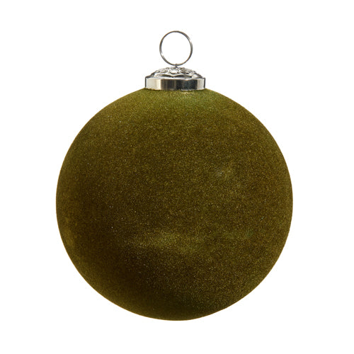 Olive Green Flocked Ornament