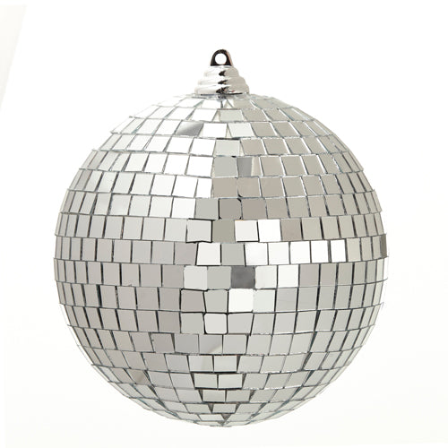 Silver Disco Ball Ornament | 6"