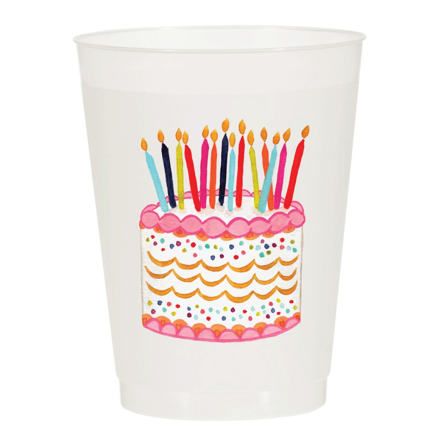 Birthday Cake Watercolor Frosted Cups