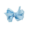 Baby French Satin Double Hair Bow w/ Knot Wrap