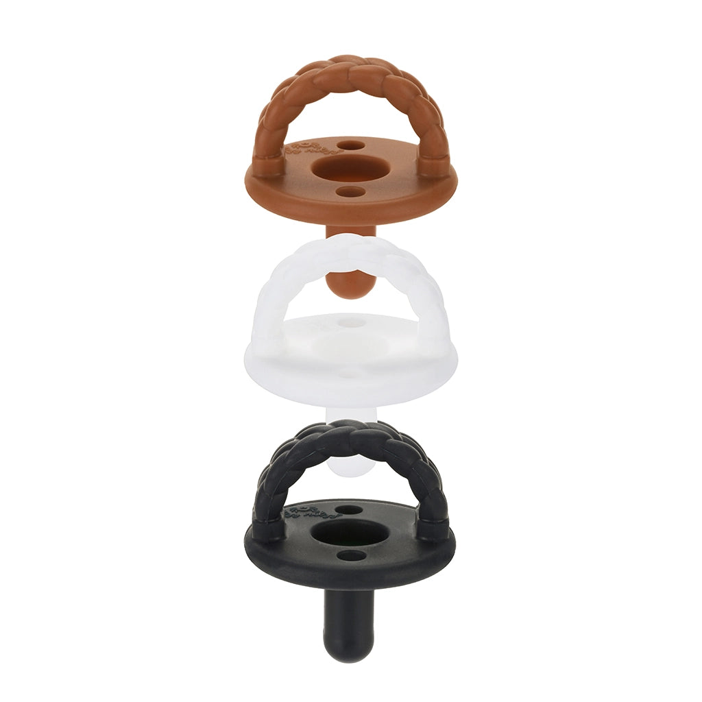 Sweetie Soother™ Silicone Pacifier Set of 3 | Coffee & Cream