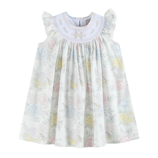 Bouquet Floral Smocked Bishop Dress