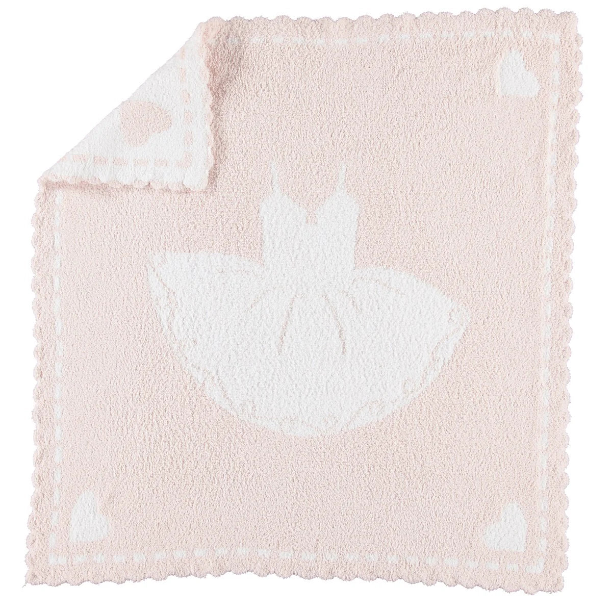 CozyChic Scalloped Receiving Blanket | Pink