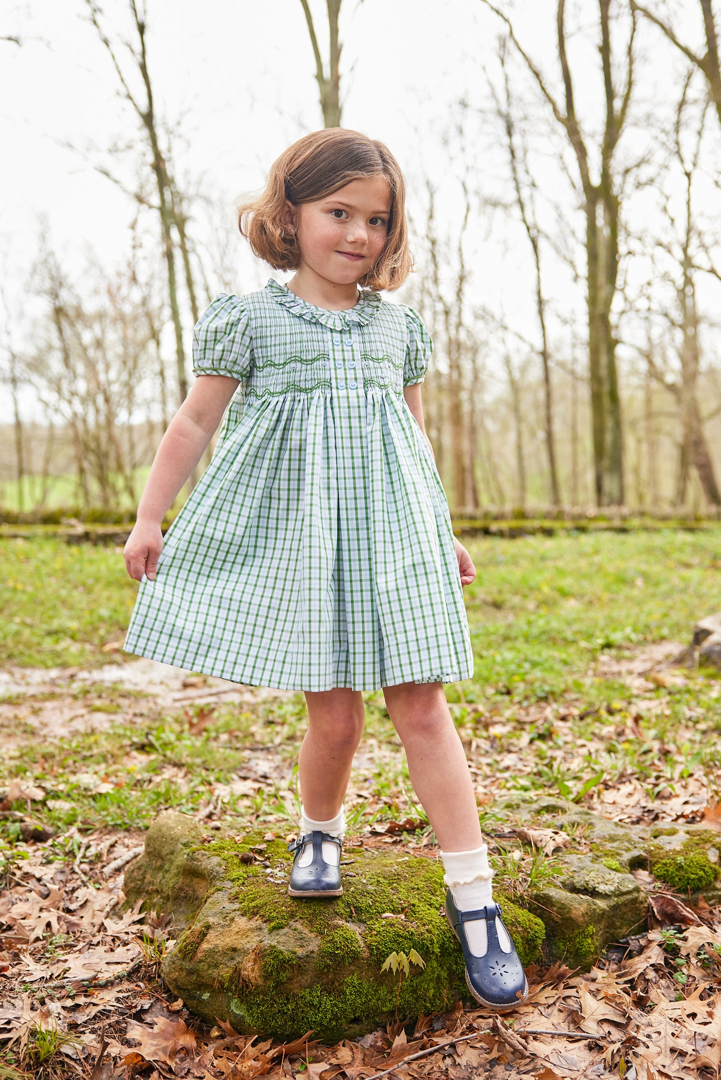 Smocked Bridget Dress | Leland Plaid