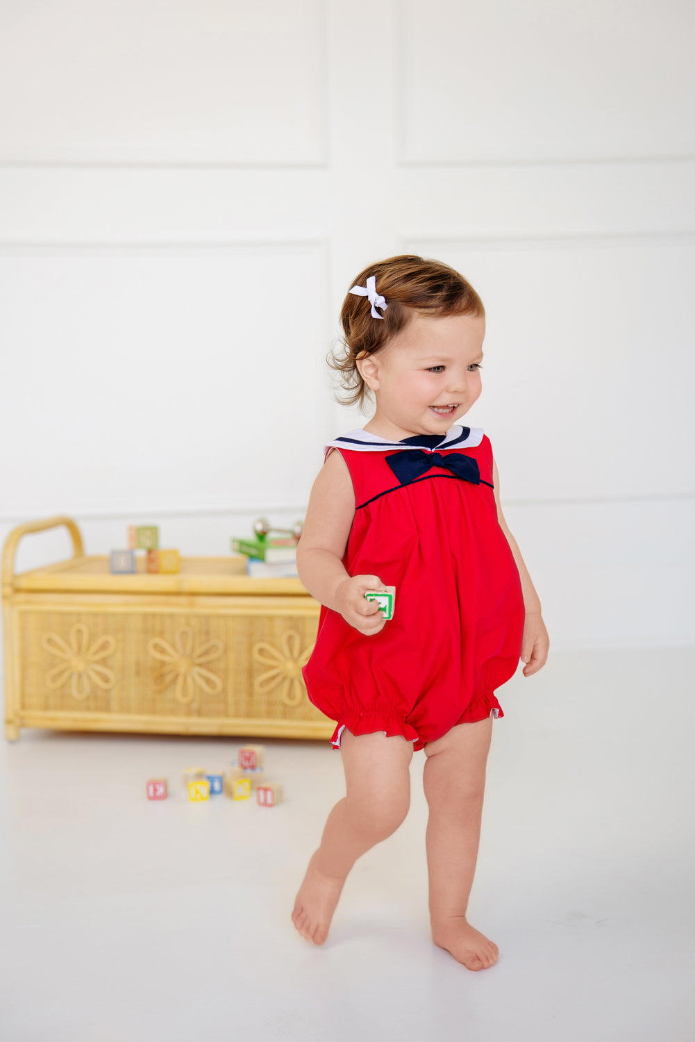 Stiles Sunsuit | Richmond Red With Worth Avenue White And Nantucket Navy