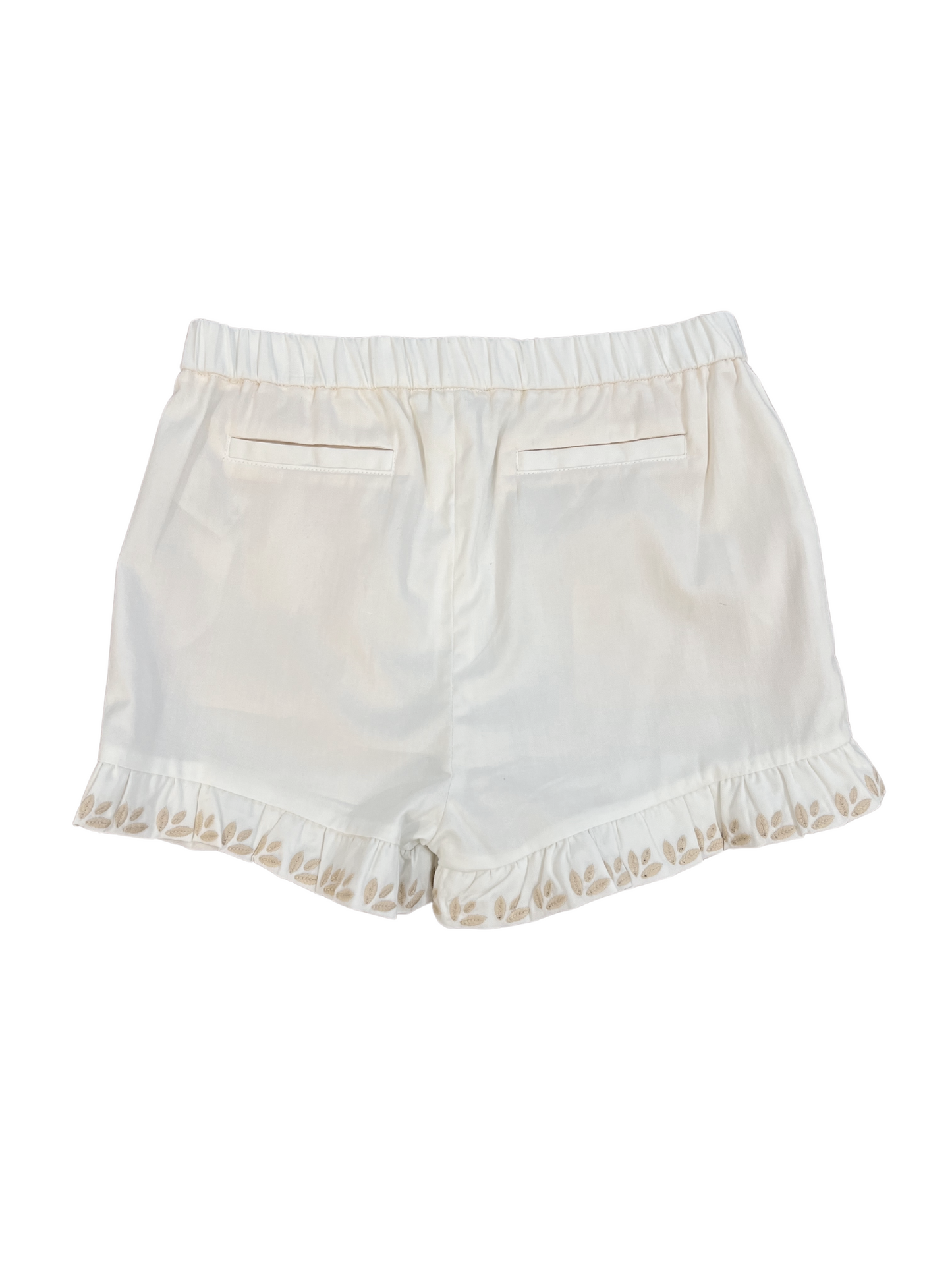 Joseph Ruffle Hem Shorts | White Cotton Twill